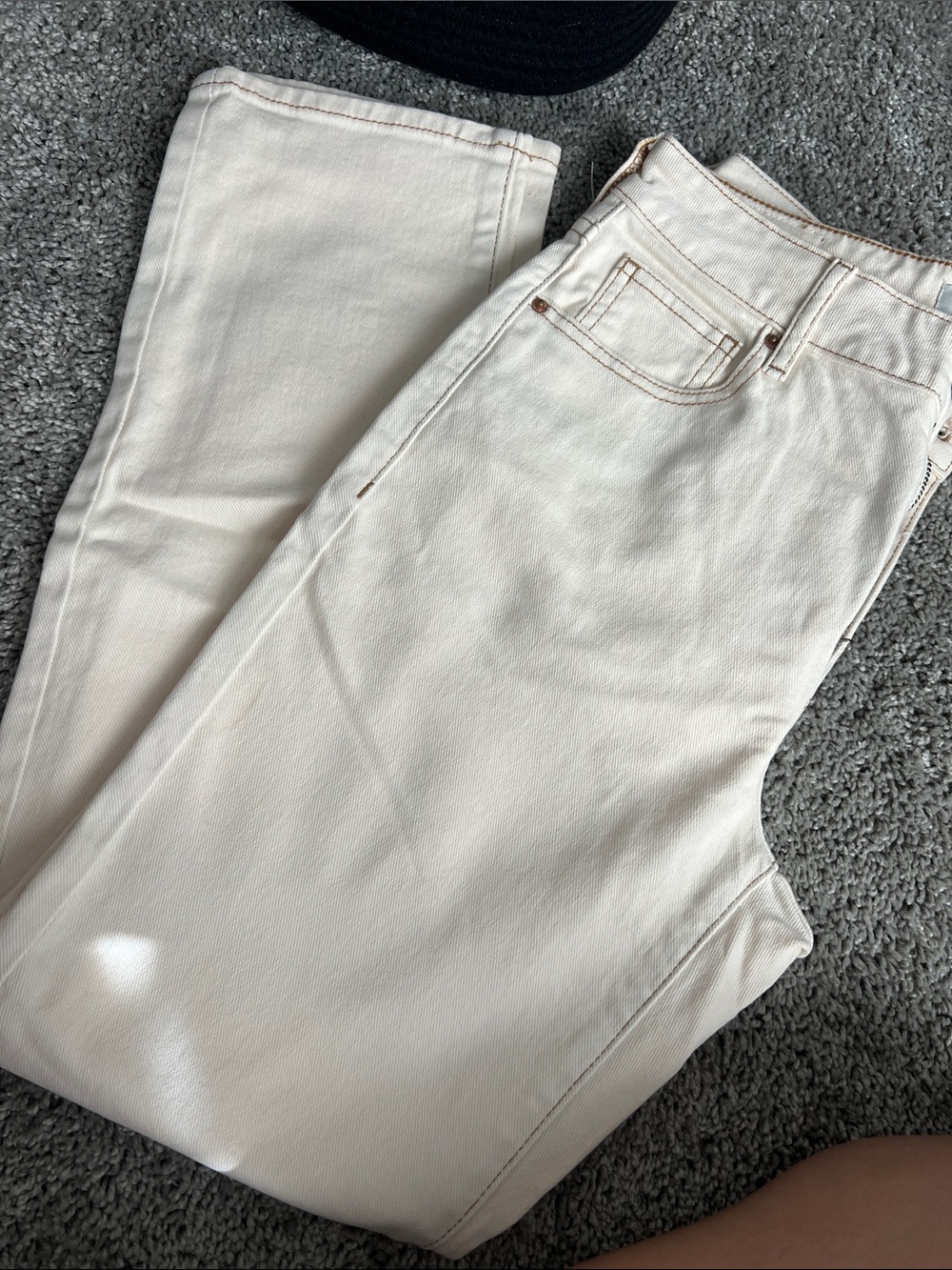 PacSun Cream Straight Leg High-Rise Jeans